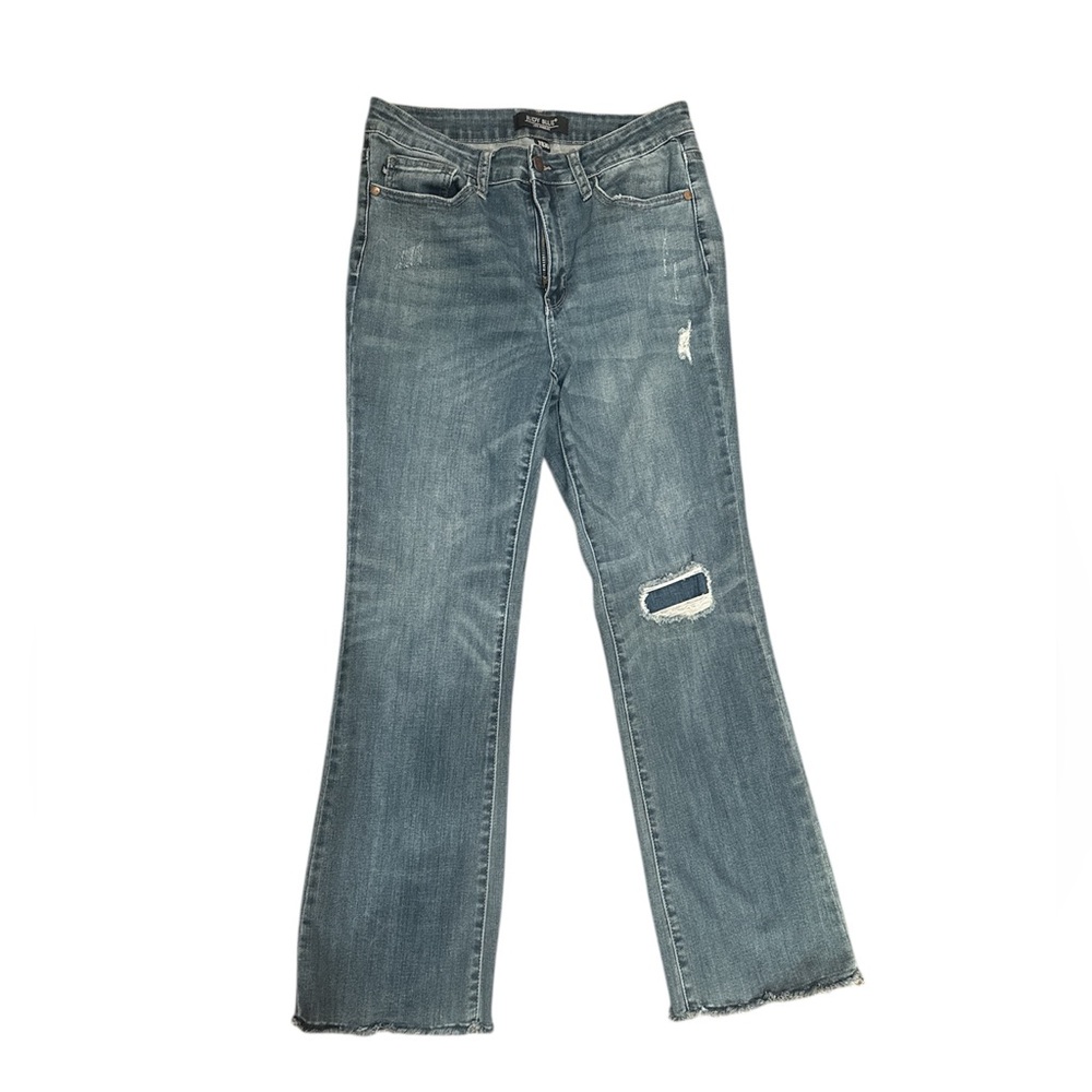 Judy Blue Light Blue Distressed Bootcut Jeans